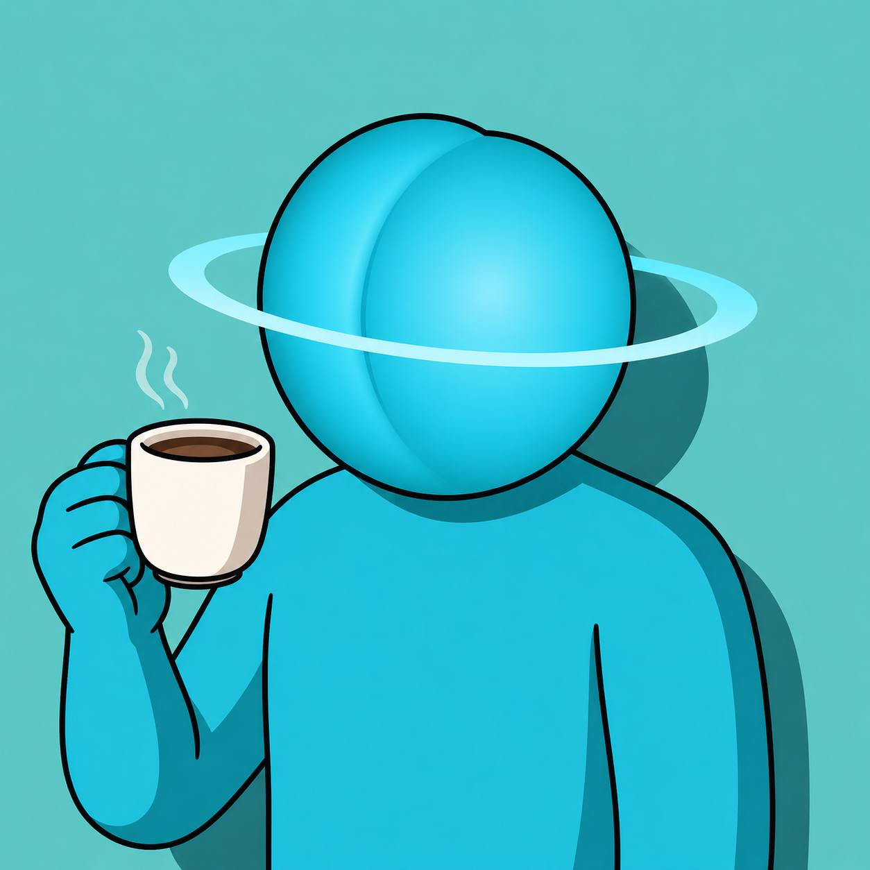 Uranus drinking coffee