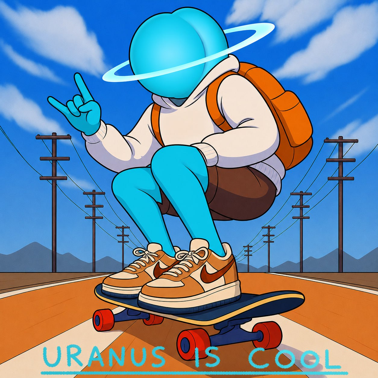 Uranus on a skateboard